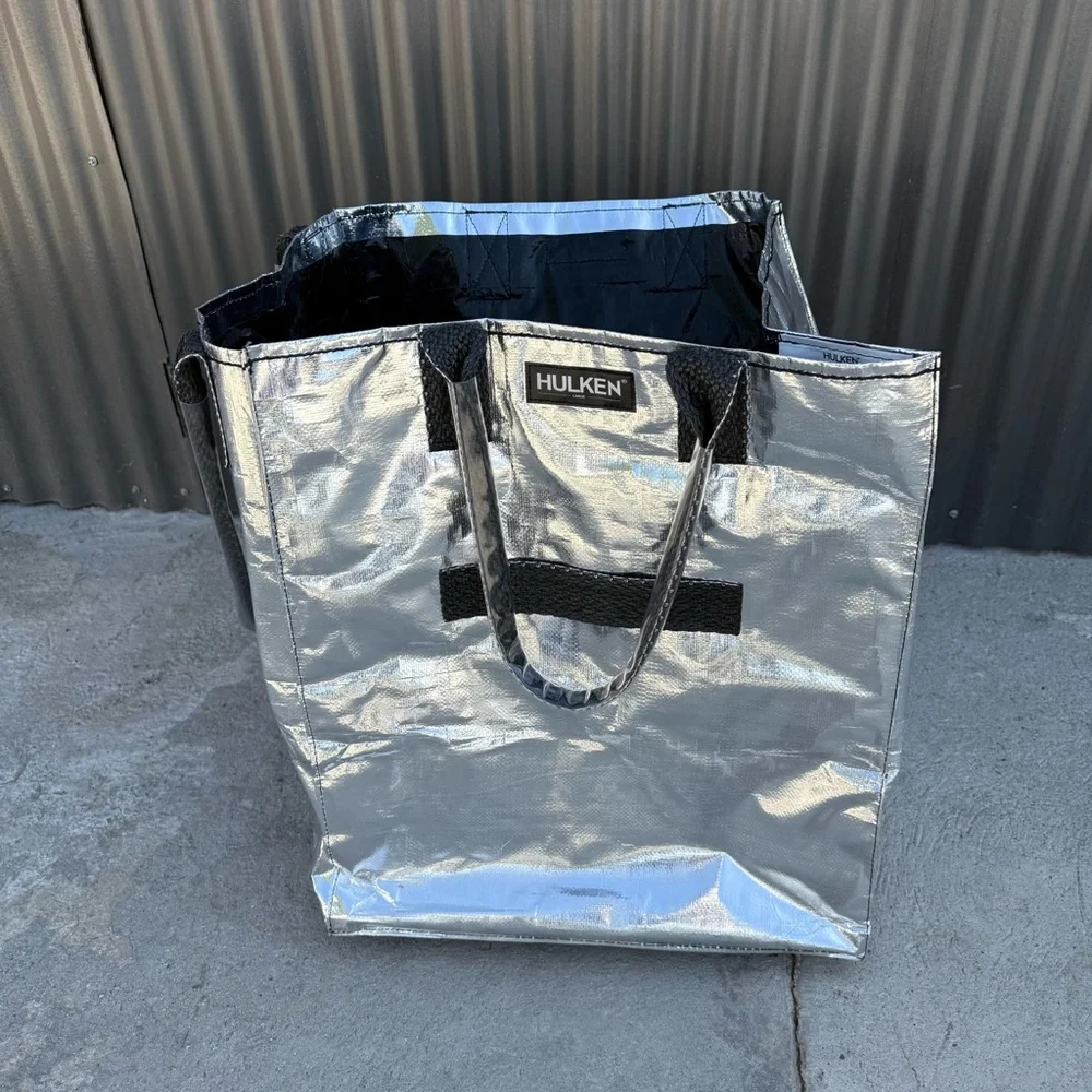 Hulken Silver Chrome Black Large Rolling Tote Bag Used